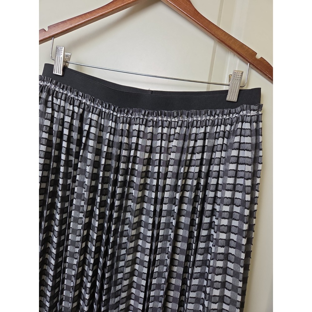 Ted Baker London Coliin Pleated Skirt Black White Plaid Check Size 4 Pull On - Picture 3 of 9